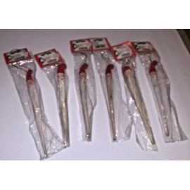 Unbranded LOT OF 6 NOS Vintage 7" Wood Icicle SANTA Ornament Printed in Hong Kong