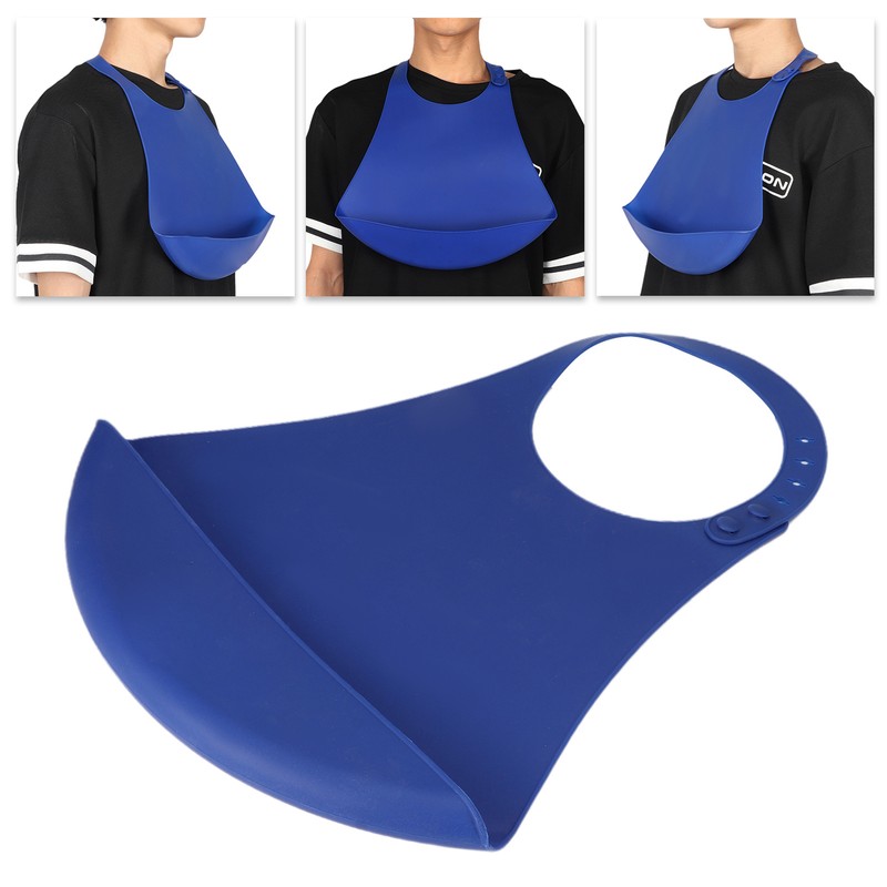 Adult Bib Portable Adjustable Silicone Dinning Eating Clothes Protector for