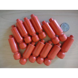 2-1/4" ORANGE Wooden Toy Doll People or Coat Peg 12pc Packs Lot #TP05