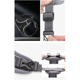 Puppy Harness,Cat Harness and Lead Set,No Pull Dog Cat Harness,Soft Mesh Breathable Reflective Puppy Cat Dog Vest Harnesses for Small Dogs Cats (Grey, Large)