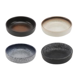 Cabilock Set of 4 Japanese Ceramic Plates, Sushi Plates, Anti Bowl, Ceramic Plates that Serve Individually, Portioning Cups Ramekins for the