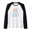 sksksk Save A Turtle - Funny Meme Raglan Baseball Tee