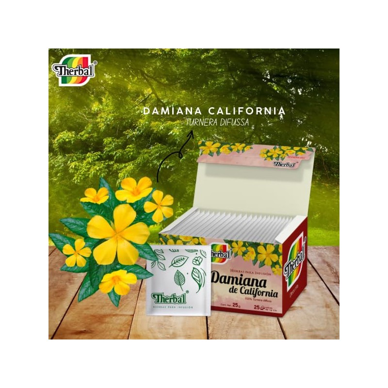 Therbal – Damiana de California Herbal Tea (25 Tea Bags)