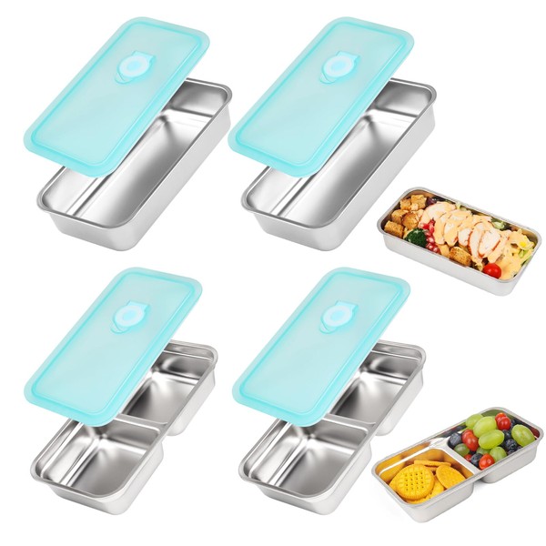 Sweet Cute Chocolate Stainless Steel Snack Containers, 4 Pack Grab