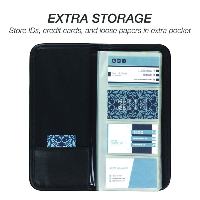 Samsill Professional Business Card Organizer with Padded Cover, Card Holder