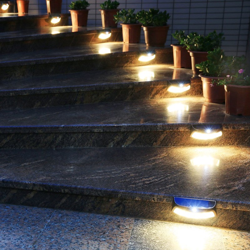 XTF2015 Solar Step Lights Outdoor, Motion Sensor Lights, Copper Outdoor