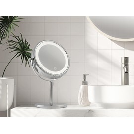 Corby Winchester Freestanding Illuminated Hotel Mirror in Chrome