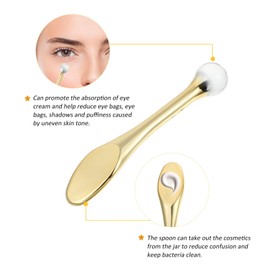 COHEALI Mini Cosmetic Spatula Scoop Makeup Spatula Applicator Eye Cream Applicator Eye Cream Massage Sticks for Cream, Lotions, Moisturizers, Golden, 7.7X1.4X0.6CM