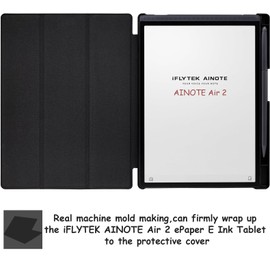GOVTVA Protective Folio Case for iFLYTEK AINOTE Air 2, Ultra-Thin Lightweight Trifold Protective Cover with Built-in Pen Holder Auto Sleep/Wake for AINOTE Air2 Tablet 8.2 inch (Cloth Black)