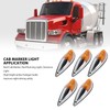 5pcs Cab Marker Light Weatherproof Amber Teardrop Cab Top Running