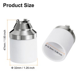 sourcing map P80 Plasma Cutting Nozzle Protective Cover, Fiberglass P80 Nozzle Tip Electrodes Protecting Cover Insulator, Plasma Cutter Machine Tool Accessories, White