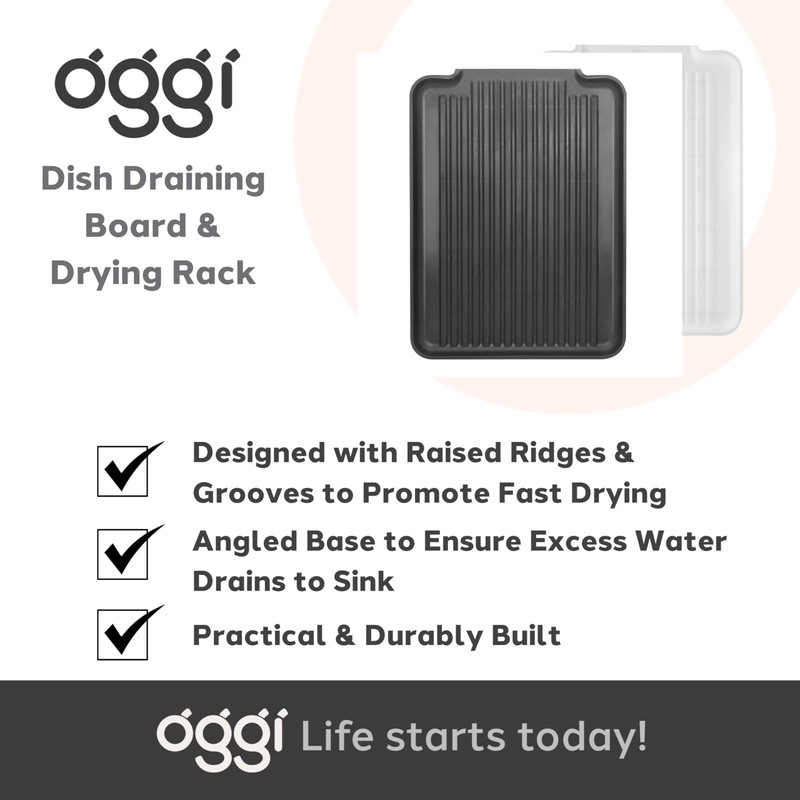 OGGI Dish Drain Board & Drying Rack Tray for Kitchen