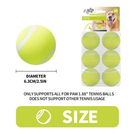 ALL FOR PAWS Interactive Tennis Balls, 6 Pack Dog Ball Toys, Dog Tennis Balls for Max Ball Launcher, Puppy Balls Replacement (Max balls 6 Pack)