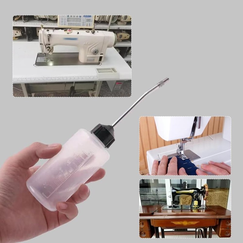 Needle Oiler, 120ml Oil Dispenser with Long Angled Spout,Screw on