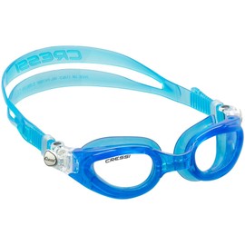 Cressi Right Adult Swim Goggles for Men with Protective Cases (Blue/Clear)