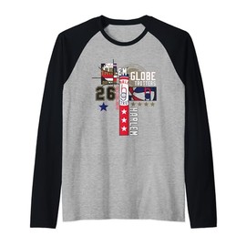 Harlem Globetrotters Logo Trickshot Masters Basketball Fan Raglan Baseball Tee