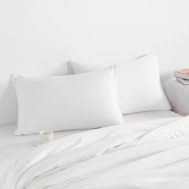 NTBAY King Pillow Cases Set of 2, 2 Pack Brushed Microfiber 20x40 Pillow Cases, Soft, Wrinkle, Fade, Stain Resistant White Pillow Cases with Envelope Closure, 20x40 Inches, White