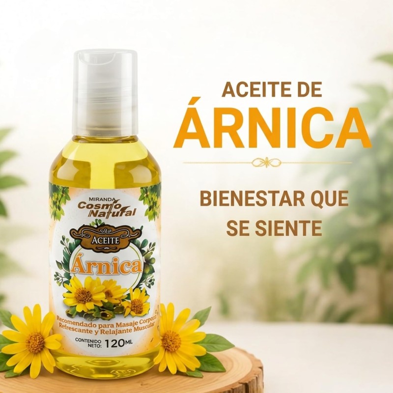 Aceite Corporal de Árnica Cosmo Natural, Bienestar y Descanso Muscular