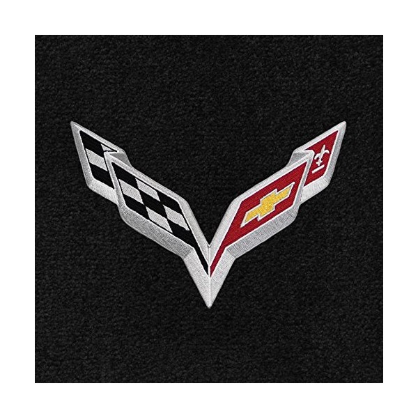 Lloyd Mats Ultimat C7 Corvette Crossed Flags Logo Floor Mats