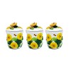 ACK 3D Sunflower 3pc Hand Painted Ceramic Canister Set with