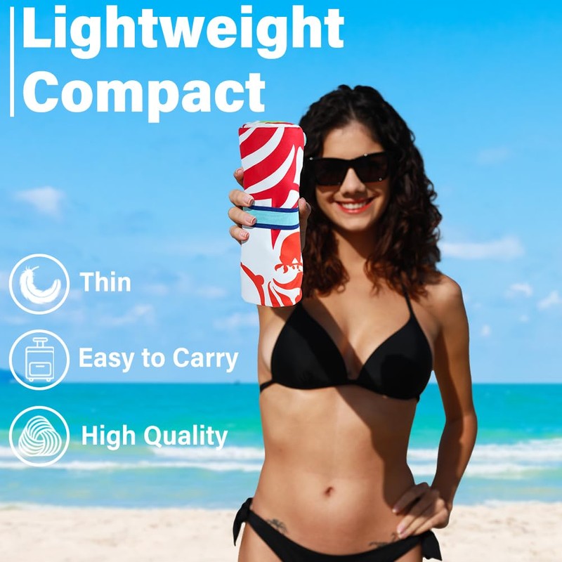 Microfiber Lightweight Beach Towel Sand Free Quick Dry Absorbent Thin