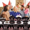 16Pack Paper Cups 60th Birthday,Black Rose and Gold Cups 235ml,Disposable
