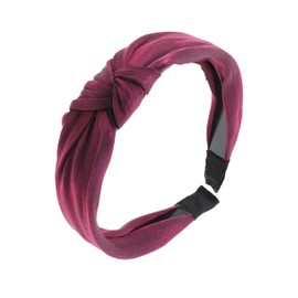Motique Accessories Glamour Turban Knotted Headband for Women and Girls - Raspberry