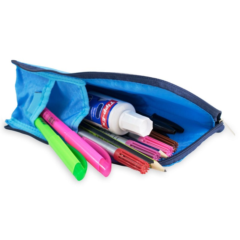 TRIXES Transforming Folding Blue Pencil Case to Stationery Holder Desk