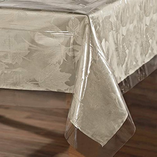 sancua Clear Plastic 100% Waterproof Tablecloth - 54 x 78