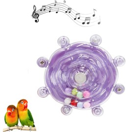 Bird Swivel Wheel Rotating Toys, Bird Spinner Toys for Bird Cage, Colorful Interactive Spinning Wheel Rattle & Chew Beak Exercise for Small Medium Parrots Cockatiels (Purple)