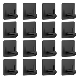 AWCBBT 16 Piezas Ganchos de Baño Conjuntos,Ganchos de Baño,Ganchos para Pared 304 Acero Inoxidable,Ganchos Adhesivos Organización,Accesorios de Baño,Perfecto para La Cocina, El Baño o La Oficina