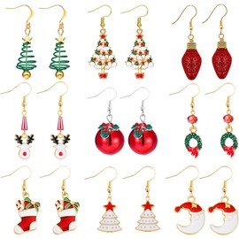 Christmas Earrings Gifts for Women Stocking Stuffers Christmas Jewelry Christmas Gifts Holiday Earrings Bow Christmas Tree Santa Claus Snowflake Reindeer Earrings for Christmas Gifts 2024