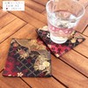 Golden Brocade Coaster [Mai Fan Black] Set of 2 Coasters