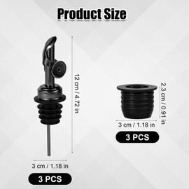 6pcs Liquor Pour Spout & Adapters, Stainless Steel Bottle Pourers for Alcohol Liquor Bottle Pourers Olive Oil Spout for Home Bar Large Bottles Neck Size up to 1 Inch