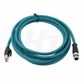HangTon Industrial Machinery M12 - Cable de alimentación Ethernet RJ45 (4 pines, código D, 3 m)