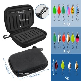 ZDNT 16 Piece Trout Spoon Set, Artificial Bait, Spinner Blinker Set, Trout Bait, Spoons Set, 2.5 g/3.5 g/5 g, Fishing Accessories with Storage Box, Multicoloured Trout Bait for Trout, Bass, Pike,