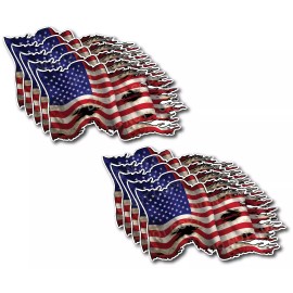 Decals by Haley 10x USA American Flag Decal Sticker Car Truck Vehicle Bumper Window Auto Glass