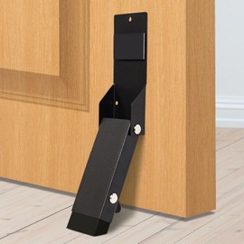 Door Stoppers No Drilling, Kick Down Door Stop, Door Stops for Bottom of Door, One Touch Rubber Door Stop Holder Keep Door Open, Self-Adhesive or Screw Easy Install, Upgraded Anti-Slip Rubber