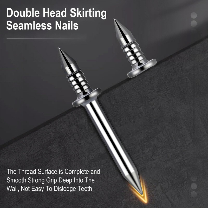 250 Pcs Double-Head Skirting Thread Seamless Nail, Double-Headed Nails, Invisible