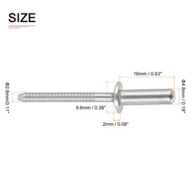 DTGN 4.8mm x 16mm (DxL) Blindnieten - 25Pack - Gut für Maschine Verbindung - 304 Edelstahl Kuppel Geschlossen Ende Niet