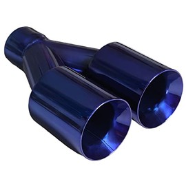 Mach-Speed Universal Exhaust Tip Straight Cut Double Wall Blue ET-0251BL