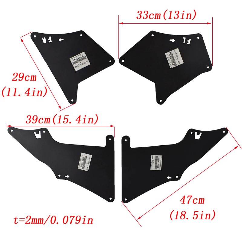 XUKEY 4 Mud Liner Splash Flaps Fender Seals Inner For