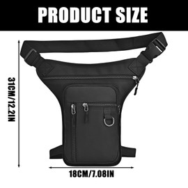 Thigh Bag Waist Bag for Men and Women, Waterproof Leg Bag Motorcycle, Multi Pockets Leg Bag with Zip, Side Belt Bag for Motorcycle, Bicycle, Fishing, Running