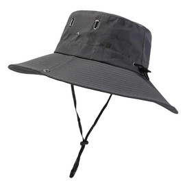 Buzz Selection CAQ034 Men's Safari Hat, Hat, Fishing, River Play, Outdoors, Leisure, Comfortable, One Size Fits Most, gray (dark gray), Free size