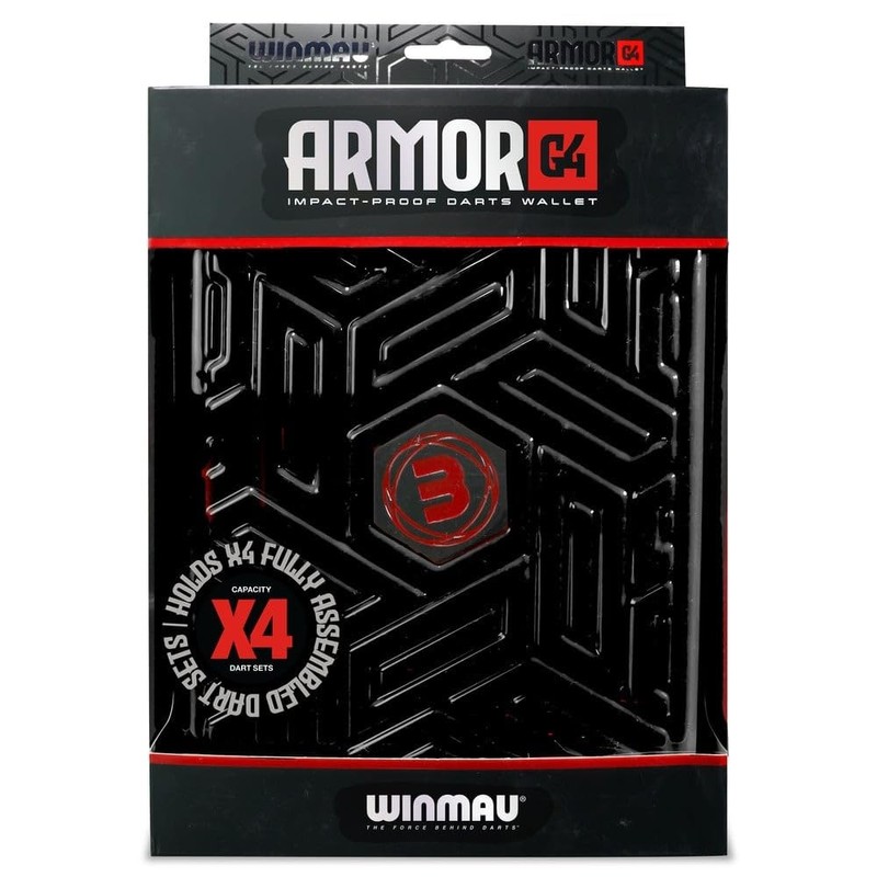 WINMAU Armor G4 Darts Wallet - Black Darts Case Holds