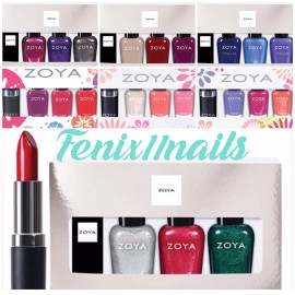 ZOYA LIPS & TIPS QUAD 4-pc Nail Polish Set ~ Enchanted Petals Seashells Sunsets  - Rosy Cheeks Quad