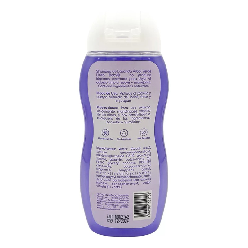 Árbol Verde Shampoo Natural Relajante Para Bebé Árbol Verde 250ml