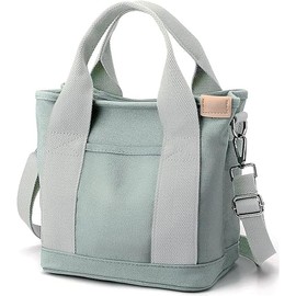 Tuobo Small Tote Bag with Zipper,Canvas Multi-Pocket Crossbody Bag Shoulder Bag Satchel Hobo Bag Messenger Bag