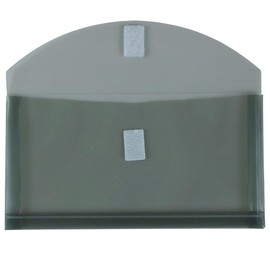 JAM PAPER Plastic Expansion Envelopes with Hook & Loop Closure - #10 Booklet Wallet - 5 1/4 x 10 with 1 Inch Expansion - Smoke Grey - 3/Pack