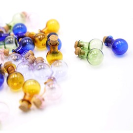 SHAOTONG 2ml Small Mini Glass Bottles Jars with Cork Stoppers.Wishing bottle drifting bottle wedding party DIY Etc. (O-20Pcs)